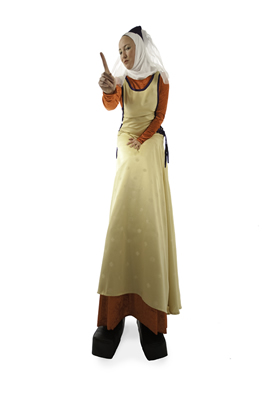 Medieval lady, nun stilts acts